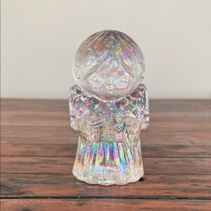 Vintage Mosser Iridescent Icy Art Glass Choir Angel.